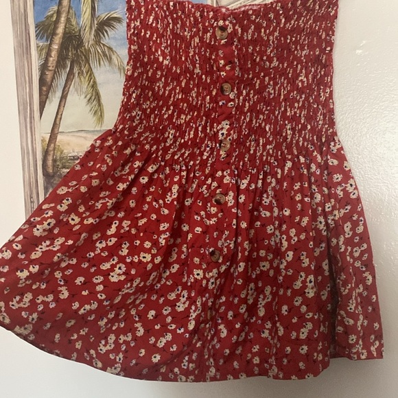 Strapless bandeau top elastic buttons down front flowy size xxl - Picture 4 of 5